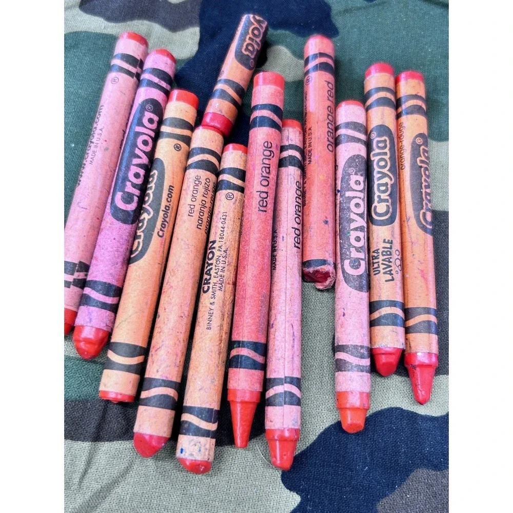 Rare Crayola Lot Red Orange Yellow Orange Bulk Art Supplies Binney & Smith